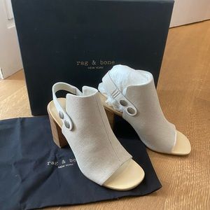 Rag & Bone Leigh Beige Canvas Heels in Natural